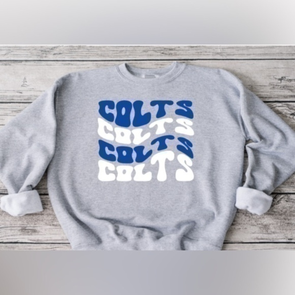 Colts Wavy Crewneck - Gray